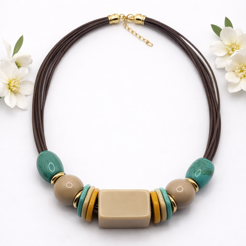 Collar Acrílico Beis