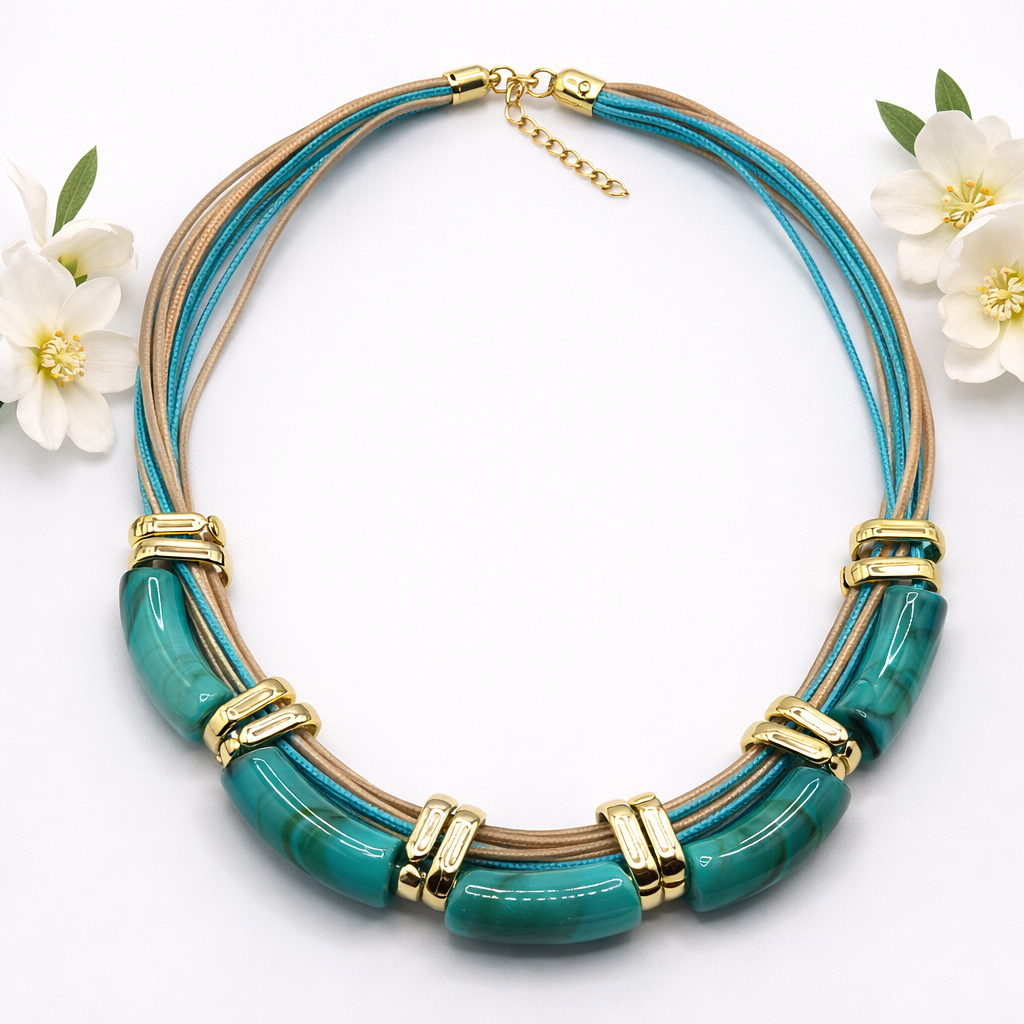 Collar Acrílico Turquesa