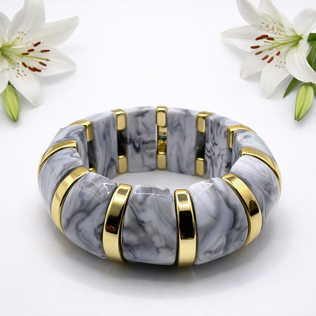 Brazalete Acrílico Marmoleado